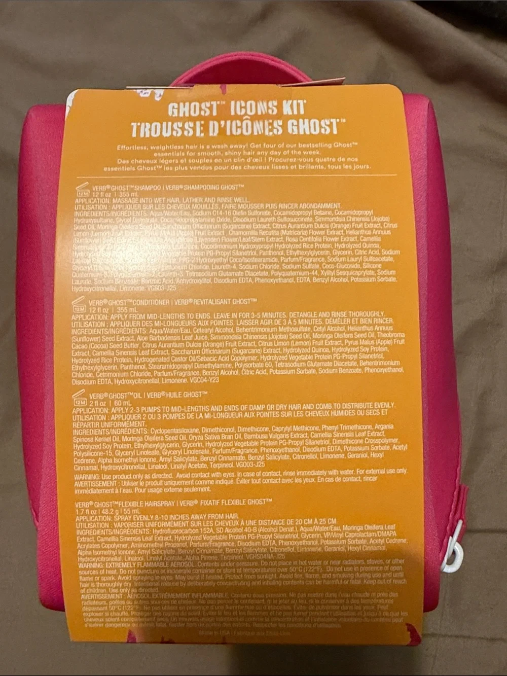 UnisexVERB Haircare Ghost Icons Kit - Pink bag NWT